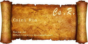 Csiri Ria névjegykártya